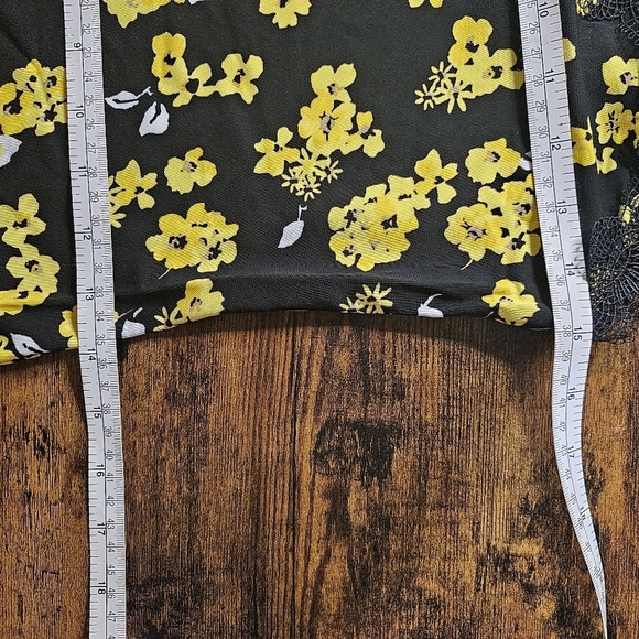 Michael Kors Black Yellow Floral Midi Slip Dress XS - Picture 10 of 11